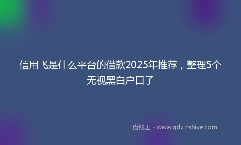 信用飞是什么平台的借款2025年推荐,整理5个无视黑白户口子