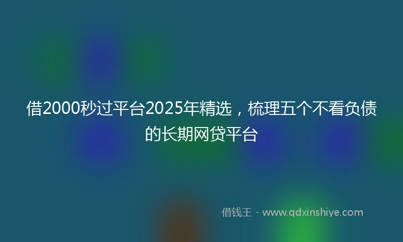借2000秒过平台2025年精选，梳理五个不看负债的长期网贷平台