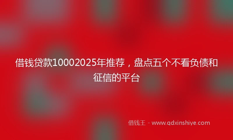 借钱贷款10002025年推荐，盘点五个不看负债和征信的平台