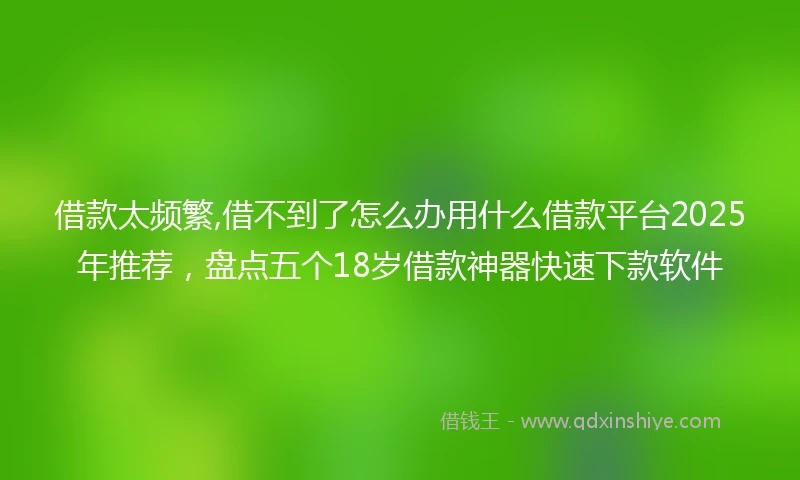 借款太频繁,借不到了怎么办用什么借款平台2025年推荐，盘点五个18岁借款神器快速下款软件