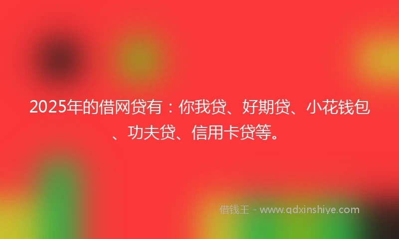 2025年的借网贷有：你我贷、好期贷、小花钱包、功夫贷、信用卡贷等。