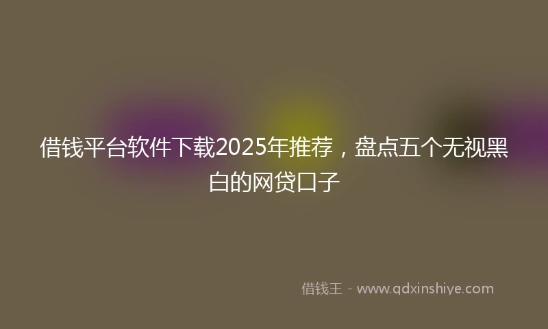 借钱平台软件下载2025年推荐，盘点五个无视黑白的网贷口子