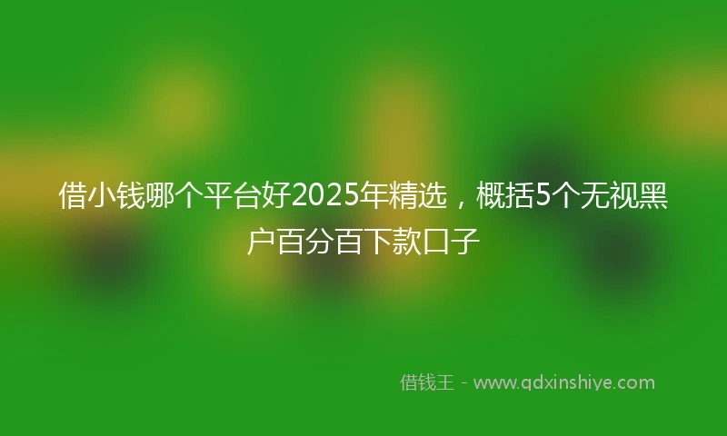 借小钱哪个平台好2025年精选，概括5个无视黑户百分百下款口子