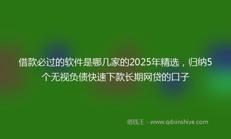 借款必过的软件是哪几家的2025年精选，归纳5个无视负债快速下款长期网贷的口子