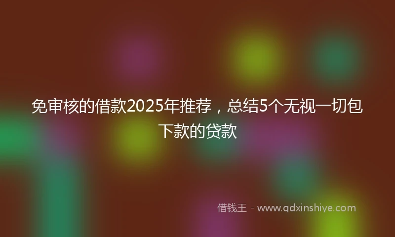 免审核的借款2025年推荐，总结5个无视一切包下款的贷款
