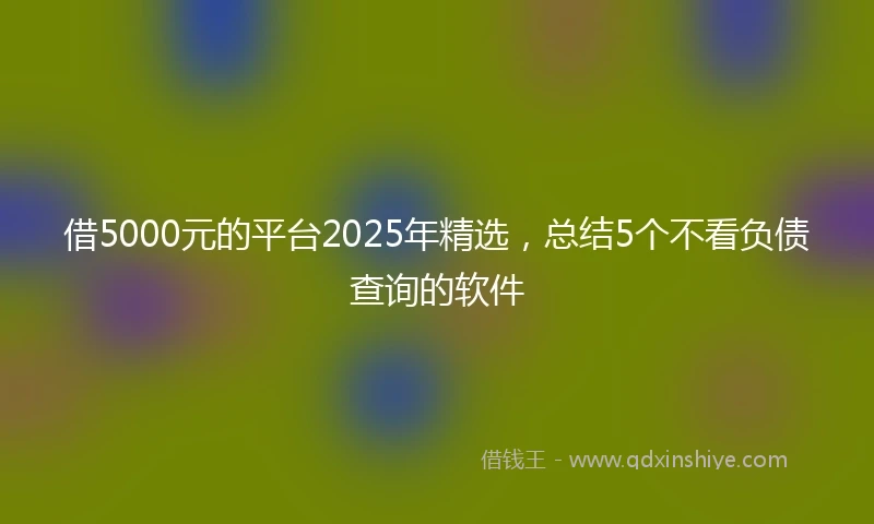 借5000元的平台2025年精选，总结5个不看负债查询的软件