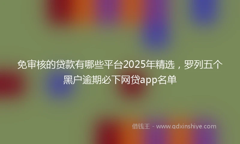 免审核的贷款有哪些平台2025年精选，罗列五个黑户逾期必下网贷app名单