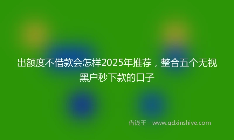出额度不借款会怎样2025年推荐，整合五个无视黑户秒下款的口子