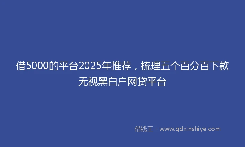 借5000的平台2025年推荐，梳理五个百分百下款无视黑白户网贷平台