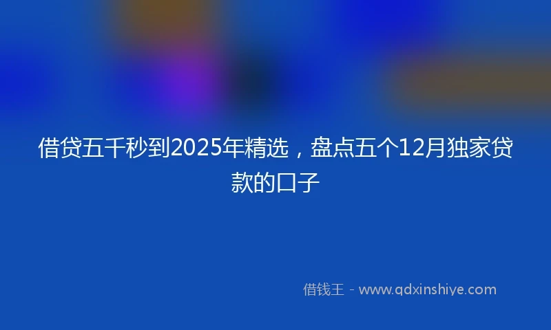 借贷五千秒到2025年精选，盘点五个12月独家贷款的口子