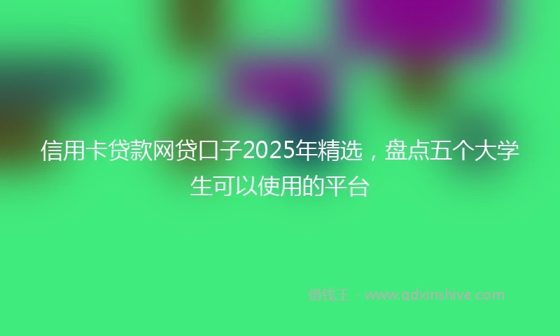 信用卡贷款网贷口子2025年精选，盘点五个大学生可以使用的平台