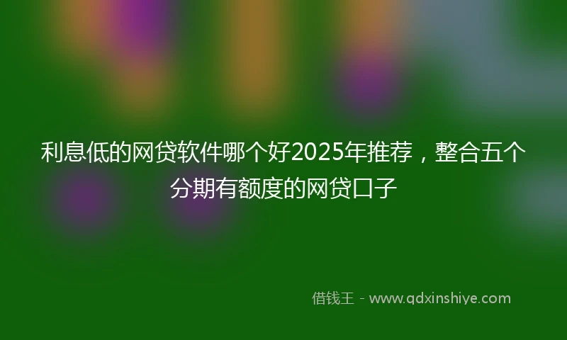 利息低的网贷软件哪个好2025年推荐，整合五个分期有额度的网贷口子