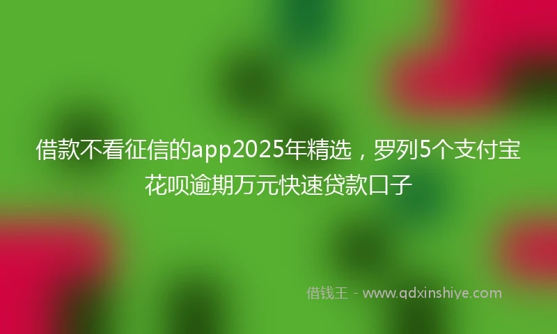 借款不看征信的app2025年精选，罗列5个支付宝花呗逾期万元快速贷款口子
