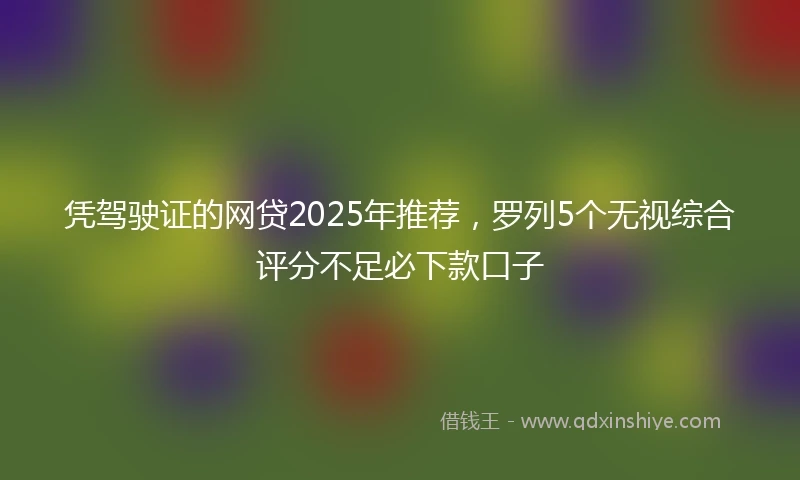 凭驾驶证的网贷2025年推荐，罗列5个无视综合评分不足必下款口子