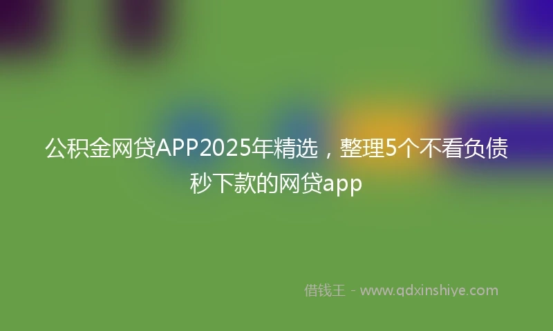 公积金网贷APP2025年精选，整理5个不看负债秒下款的网贷app
