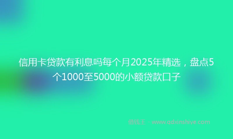 信用卡贷款有利息吗每个月2025年精选，盘点5个1000至5000的小额贷款口子
