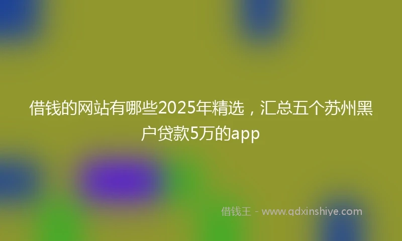 借钱的网站有哪些2025年精选，汇总五个苏州黑户贷款5万的app