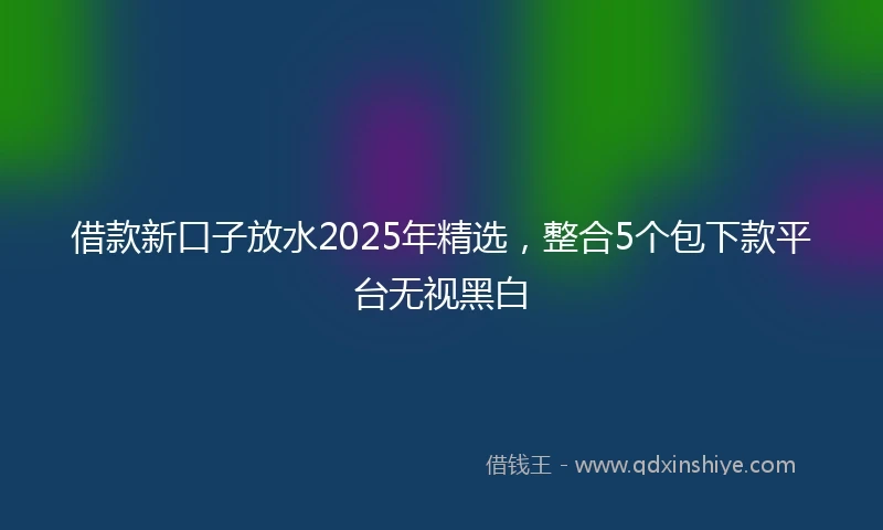 借款新口子放水2025年精选，整合5个包下款平台无视黑白