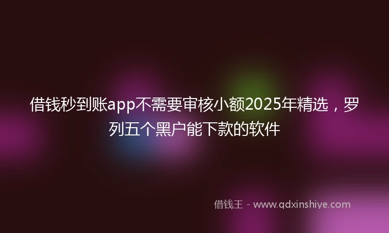 借钱秒到账app不需要审核小额2025年精选，罗列五个黑户能下款的软件