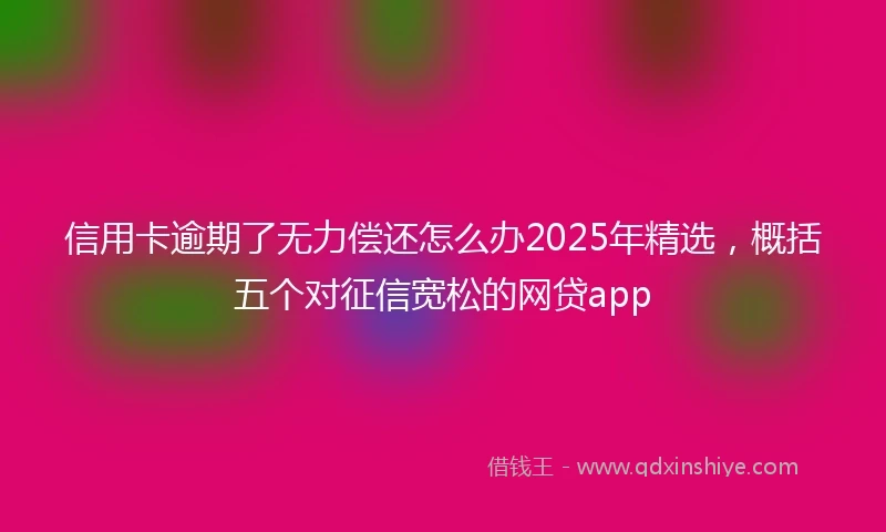 信用卡逾期了无力偿还怎么办2025年精选，概括五个对征信宽松的网贷app