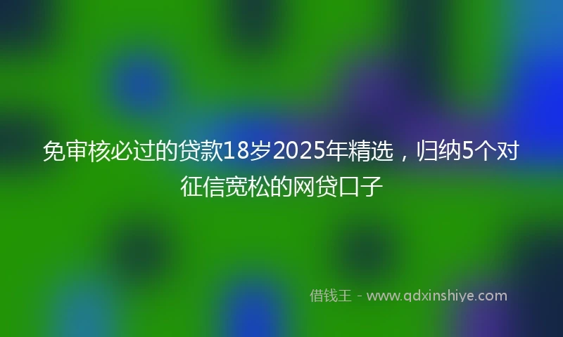 免审核必过的贷款18岁2025年精选，归纳5个对征信宽松的网贷口子
