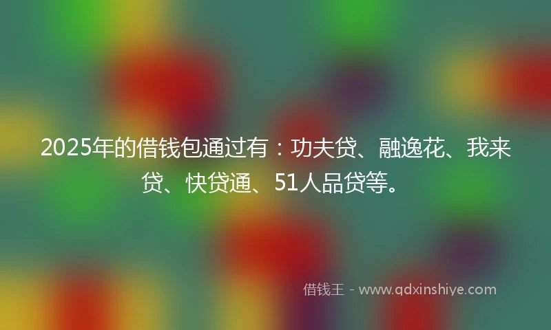 2025年的借钱包通过有：功夫贷、融逸花、我来贷、快贷通、51人品贷等。