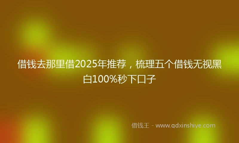 借钱去那里借2025年推荐，梳理五个借钱无视黑白100%秒下口子