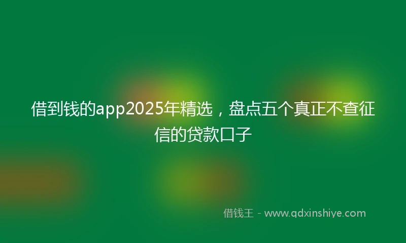 借到钱的app2025年精选，盘点五个真正不查征信的贷款口子