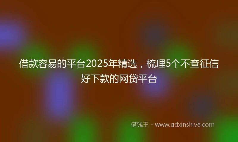 借款容易的平台2025年精选，梳理5个不查征信好下款的网贷平台