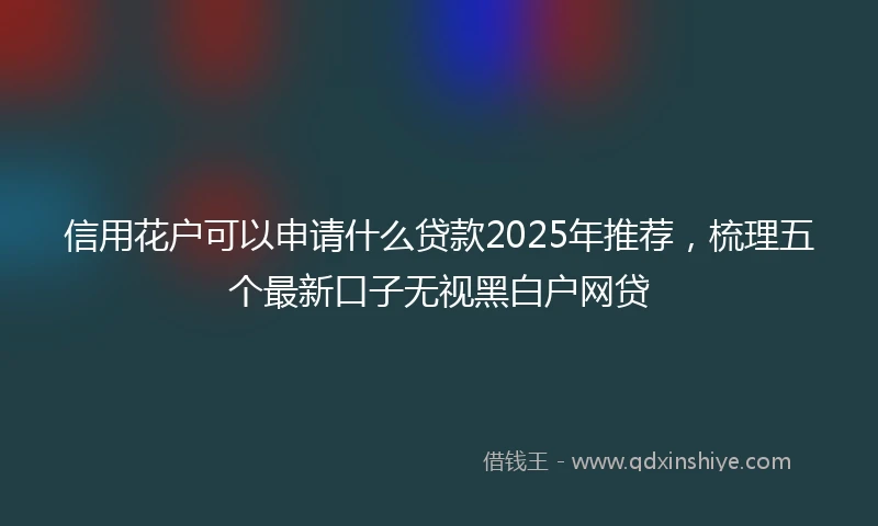 信用花户可以申请什么贷款2025年推荐，梳理五个最新口子无视黑白户网贷