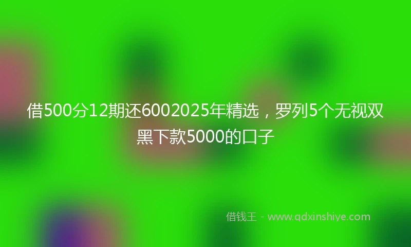 借500分12期还6002025年精选，罗列5个无视双黑下款5000的口子