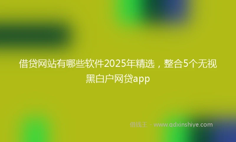 借贷网站有哪些软件2025年精选，整合5个无视黑白户网贷app