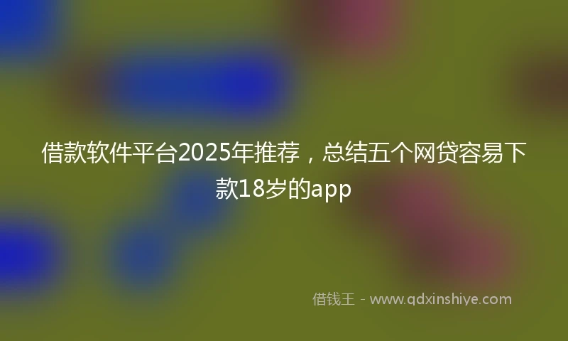 借款软件平台2025年推荐，总结五个网贷容易下款18岁的app