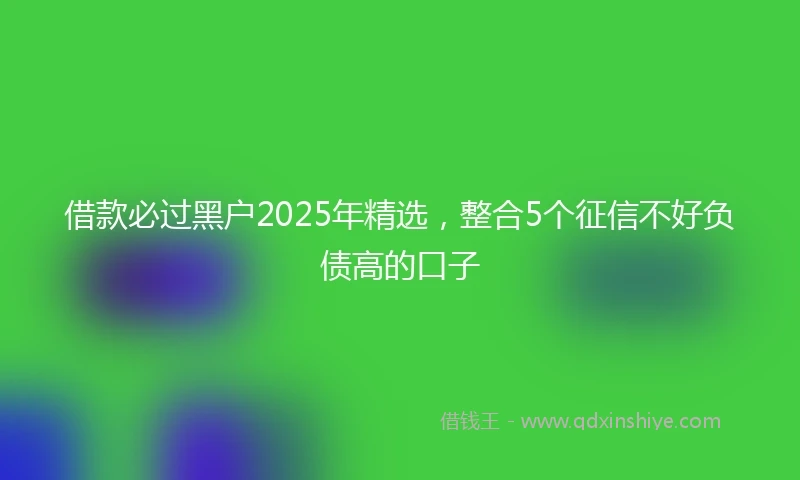 借款必过黑户2025年精选，整合5个征信不好负债高的口子
