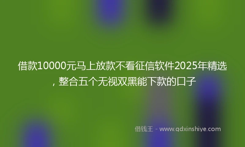 借款10000元马上放款不看征信软件2025年精选，整合五个无视双黑能下款的口子