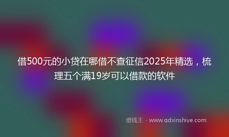 借500元的小贷在哪借不查征信2025年精选，梳理五个满19岁可以借款的软件