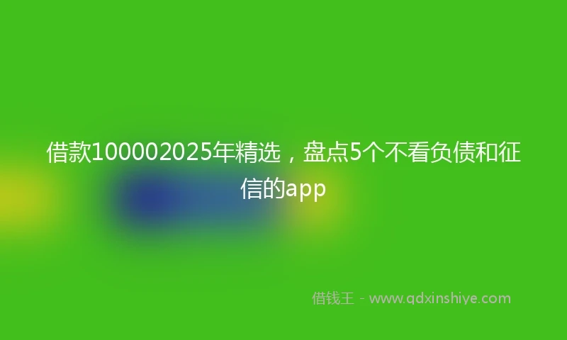 借款100002025年精选，盘点5个不看负债和征信的app