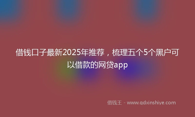 借钱口子最新2025年推荐，梳理五个5个黑户可以借款的网贷app