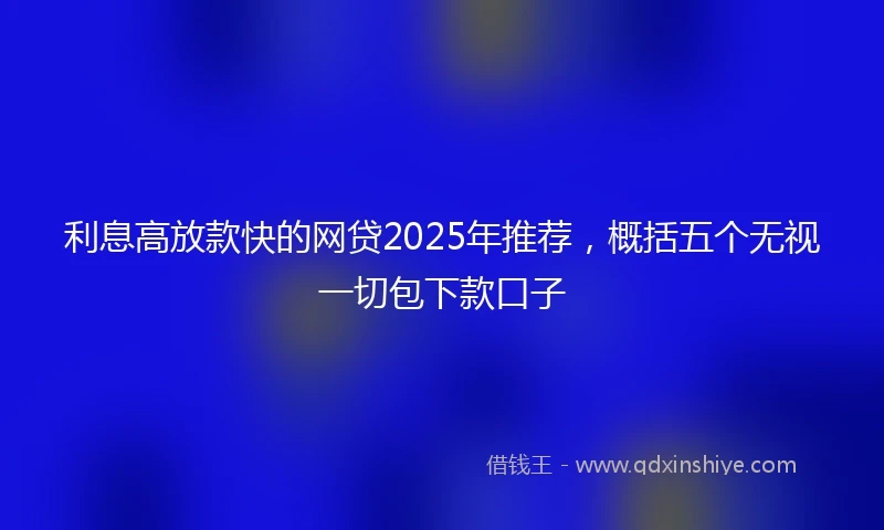 利息高放款快的网贷2025年推荐，概括五个无视一切包下款口子