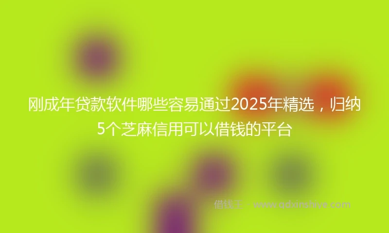 刚成年贷款软件哪些容易通过2025年精选，归纳5个芝麻信用可以借钱的平台