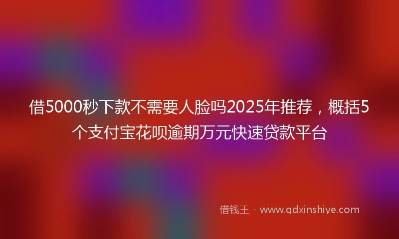 借5000秒下款不需要人脸吗2025年推荐，概括5个支付宝花呗逾期万元快速贷款平台