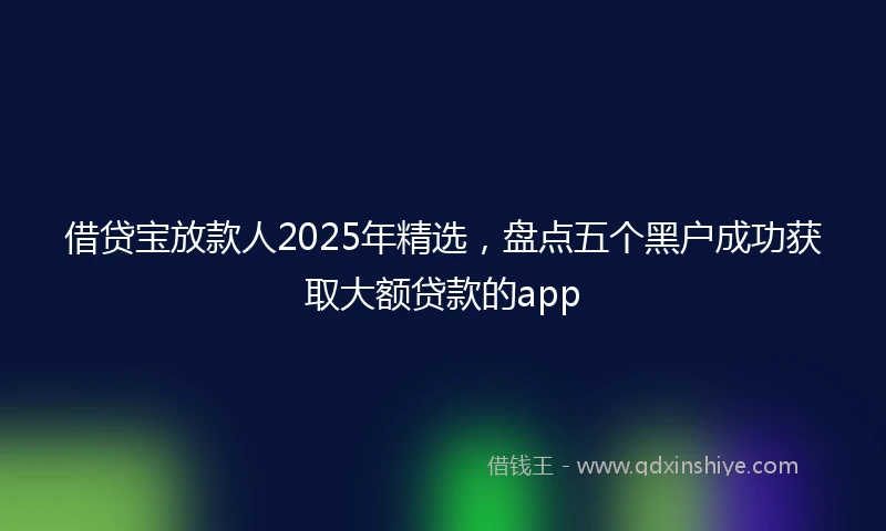 借贷宝放款人2025年精选，盘点五个黑户成功获取大额贷款的app