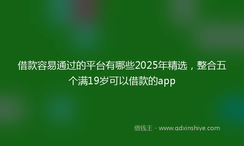 借款容易通过的平台有哪些2025年精选,整合五个满19岁可以借款的app