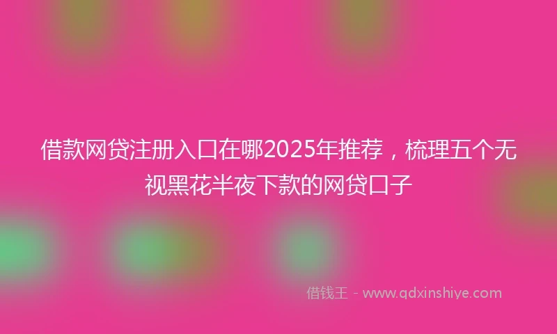 借款网贷注册入口在哪2025年推荐，梳理五个无视黑花半夜下款的网贷口子