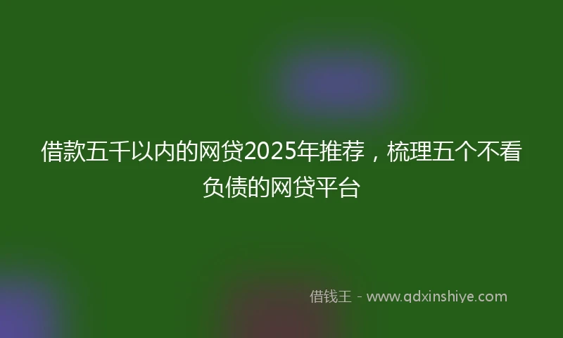 借款五千以内的网贷2025年推荐,梳理五个不看负债的网贷平台
