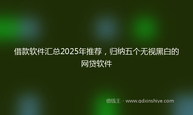 借款软件汇总2025年推荐，归纳五个无视黑白的网贷软件