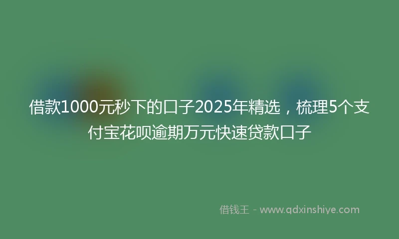 借款1000元秒下的口子2025年精选，梳理5个支付宝花呗逾期万元快速贷款口子