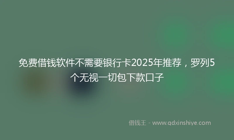免费借钱软件不需要银行卡2025年推荐，罗列5个无视一切包下款口子