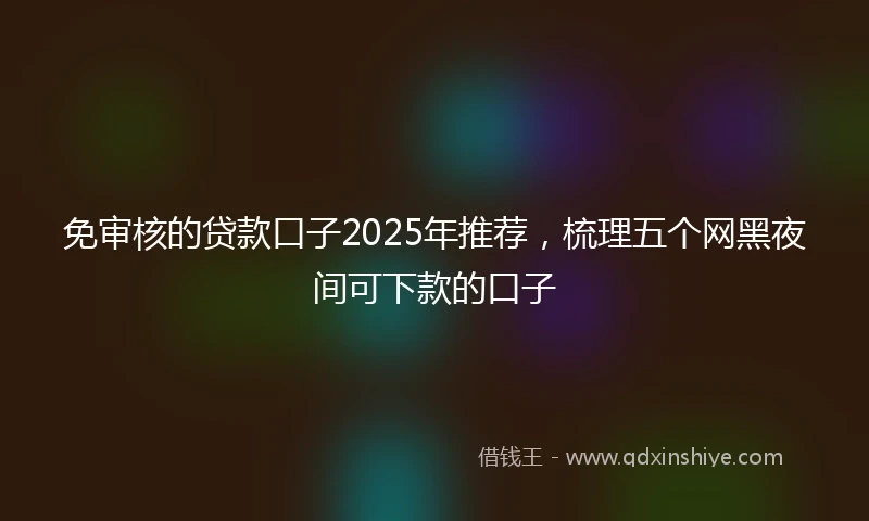 免审核的贷款口子2025年推荐，梳理五个网黑夜间可下款的口子
