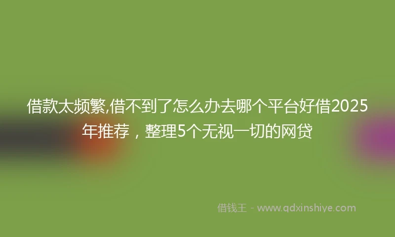 借款太频繁,借不到了怎么办去哪个平台好借2025年推荐，整理5个无视一切的网贷